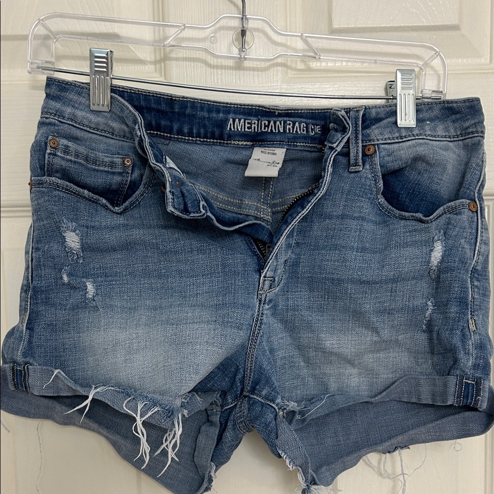 American Rag Light Blue Distressed Denim Shorts